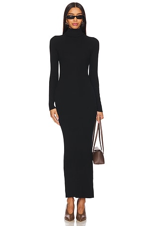 Rib Ankle Turtleneck Dress Enza Costa