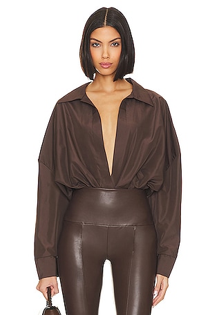 Oversized Boyfriend Shirt Bodysuit Norma Kamali