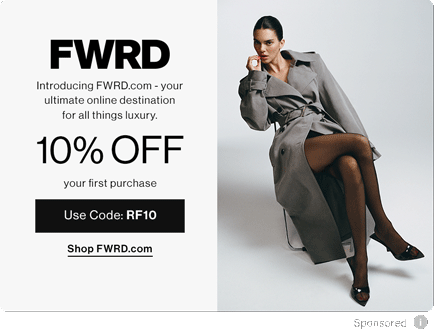10% off your first purchase with RF10. Kendall Jenner for FWRD Fall 2024
